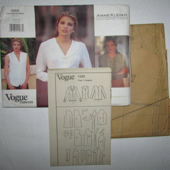 Anne Klein II Vogue Sewing Pattern - 1555 - Sz 8-10-12 - UNCUT - Picture 3 of 4